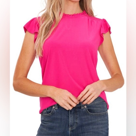 CeCe Tops - NEW - CeCe
Flutter Sleeve Crewneck Top. Large. Bright Rose